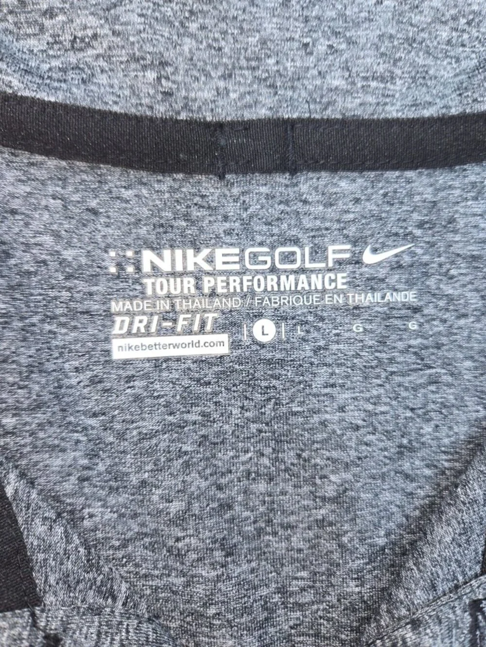 Nike Golf Tour Performance Dri-Fit Mens Gray Polo Large